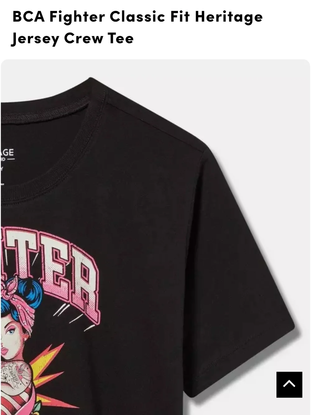 NWT Torrid 5x BCA Fighter Graphic Tee - Black with Pink & Blue Artwork - Picture 5 of 14